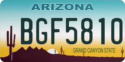 AZ license plate BGF5810