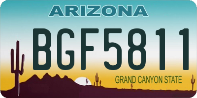 AZ license plate BGF5811