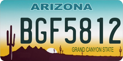 AZ license plate BGF5812