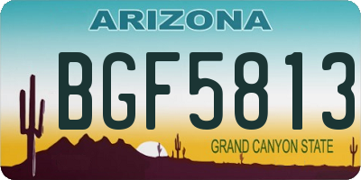 AZ license plate BGF5813