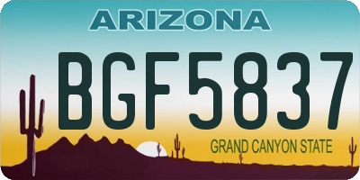 AZ license plate BGF5837