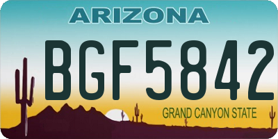 AZ license plate BGF5842