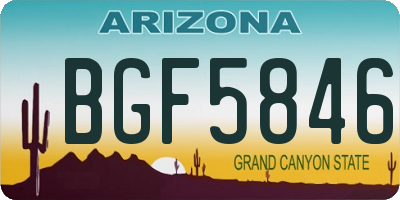 AZ license plate BGF5846