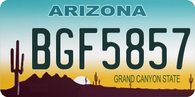 AZ license plate BGF5857