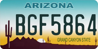 AZ license plate BGF5864