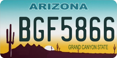 AZ license plate BGF5866