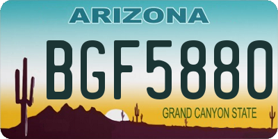 AZ license plate BGF5880