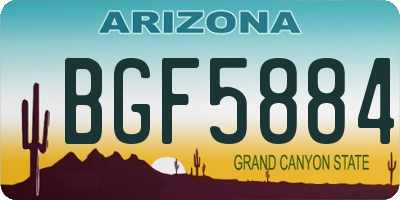 AZ license plate BGF5884