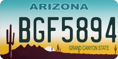 AZ license plate BGF5894