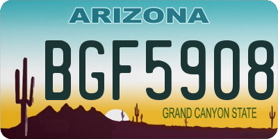 AZ license plate BGF5908
