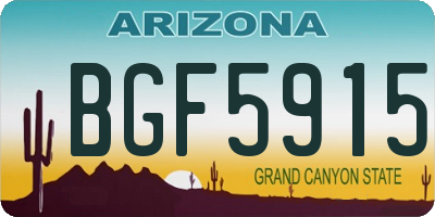 AZ license plate BGF5915