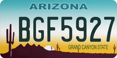 AZ license plate BGF5927