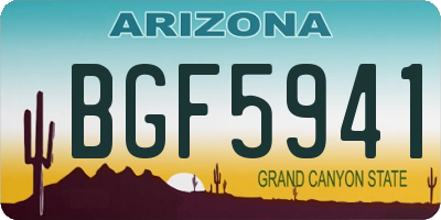 AZ license plate BGF5941