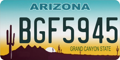 AZ license plate BGF5945