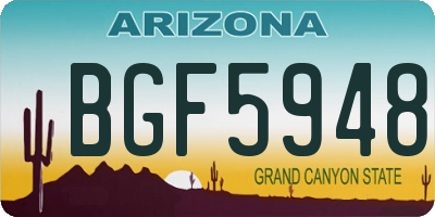 AZ license plate BGF5948