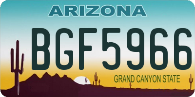 AZ license plate BGF5966