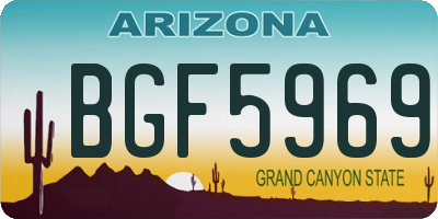 AZ license plate BGF5969