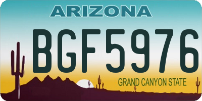 AZ license plate BGF5976