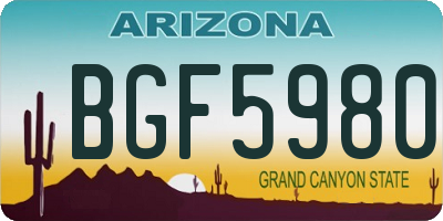 AZ license plate BGF5980