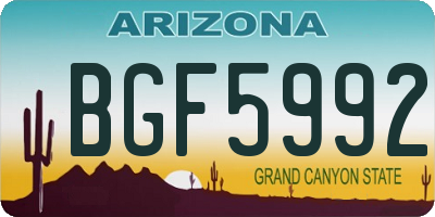 AZ license plate BGF5992