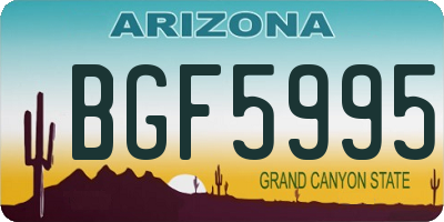 AZ license plate BGF5995