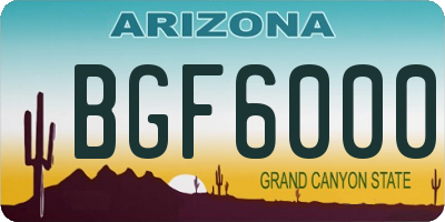 AZ license plate BGF6000