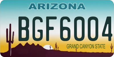 AZ license plate BGF6004