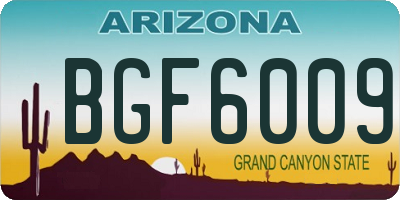 AZ license plate BGF6009