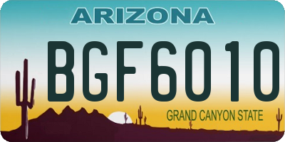 AZ license plate BGF6010