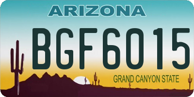 AZ license plate BGF6015