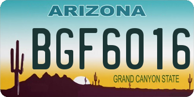 AZ license plate BGF6016