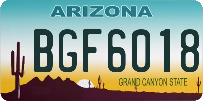 AZ license plate BGF6018
