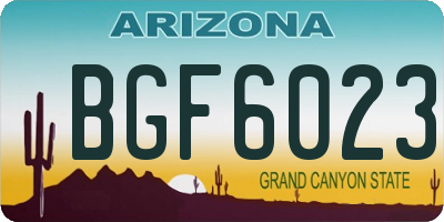 AZ license plate BGF6023