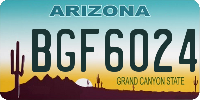 AZ license plate BGF6024