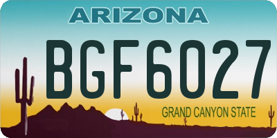 AZ license plate BGF6027