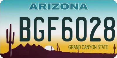AZ license plate BGF6028