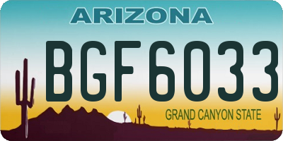 AZ license plate BGF6033