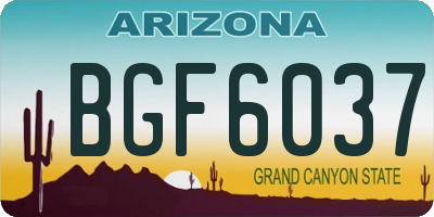 AZ license plate BGF6037