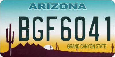 AZ license plate BGF6041