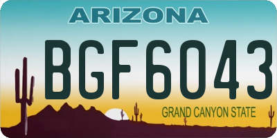 AZ license plate BGF6043