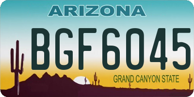 AZ license plate BGF6045