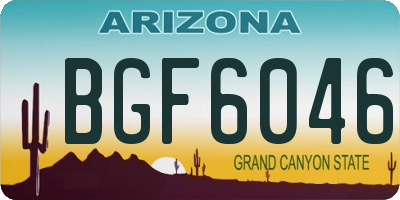 AZ license plate BGF6046