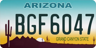 AZ license plate BGF6047