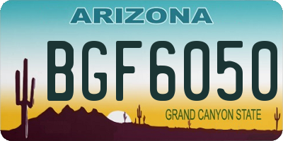AZ license plate BGF6050