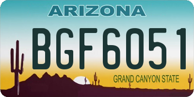 AZ license plate BGF6051