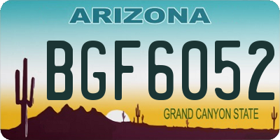 AZ license plate BGF6052