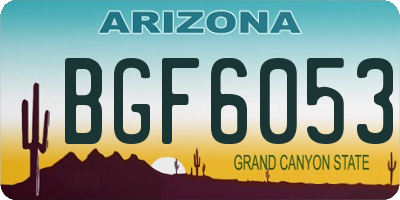 AZ license plate BGF6053