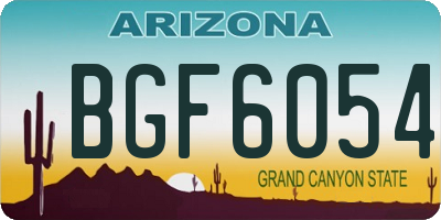 AZ license plate BGF6054
