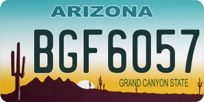 AZ license plate BGF6057