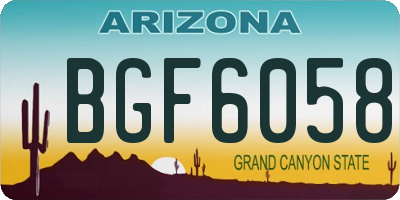 AZ license plate BGF6058
